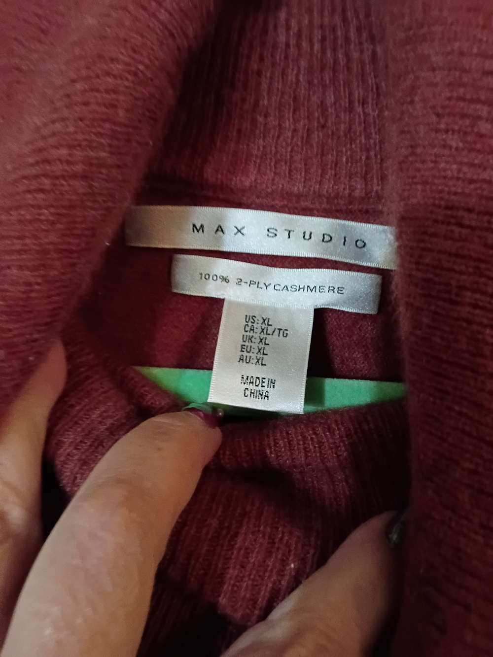 Max Studio Rose Cowl Neck Sweater 100% Cashmere - Picture 2 of 8